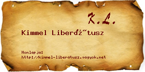 Kimmel Liberátusz névjegykártya